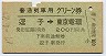 普通列車用グリーン券★逗子→東京電環(昭和47年)