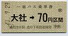 一畑バス・金額式★大社→70円(昭和41年)