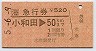 急行券(小和田→50km・平成5年)