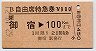 B自由席特急券(御宿→100km・昭和62年)