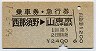 乗車券・急行券★西那須野→東京山手線内(昭和56年)