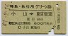 特急・急行用グリーン券★小山→東京電環(昭和47年)