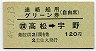 連絡船用グリーン券(自由席)(高松→宇野・昭和49年)