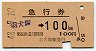 急行券★羽犬塚→100km(昭和48年)