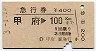 急行券★甲府→100km(昭和53年)