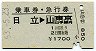 乗車券・急行券★日立→東京山手線内(昭和53年)