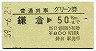普通列車グリーン券★鎌倉→50km(昭和59年)