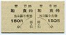 土佐電気鉄道・A型1/2乗車券★野市→和食(150円)