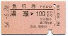 急行券★湯瀬→100km(昭和54年)