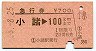 急行券・民間外注★小諸→100km(昭和58年)