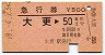 急行券★大更→50km(昭和59年)