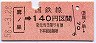 奥羽本線・鷹ノ巣から140円区間ゆき(昭和58年)