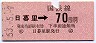 日暮里→70円区間ゆき(昭和53年)
