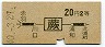 地図式・青地紋★蕨→2等20円(昭和40年)