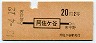 地図式・赤地紋★阿佐ヶ谷→2等20円(昭和43年)