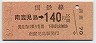 JR日付・金額式★南鹿児島→140円(昭和62年)