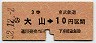 東武・赤地紋★大山→3等10円(昭和32年)