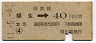 東京印刷・暫定金額式★福生→2等40円(昭和41年)