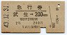 急行券★武生→200km(昭和43年・2等)