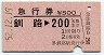 急行券★釧路→200km(昭和52年)