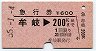 急行券★牟岐→200km(昭和55年)