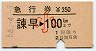 急行券★諫早→100km(昭和58年・小児)