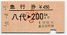 急行券★八代→200km(昭和58年・小児)