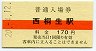 A型・赤線★上毛電気鉄道・西桐生駅(170円券・平成20年)