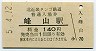 A型★北近畿タンゴ鉄道・峰山駅(140円券・平成5年)