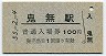 A型・青地紋★予讃本線・鬼無駅(100円券・昭和55年)