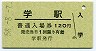 A型★徳島本線・学駅(120円券・昭和58年)