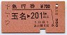 急行券★玉名→201km以上(昭和53年)