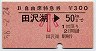 B自由席特急券★田沢湖→50km(昭和58年・小児)