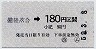 小型軟券・青地紋★(ム)備後落合→180円(昭和59年)