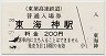 小型軟券★東葉高速鉄道・東海神駅(200円券・平成8年)