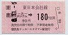JR券[東]・小型軟券★鹿島サッカースタジアム→180円
