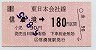 JR券[東]・小型軟券★(ム)信濃境→180円(平成5年)7464