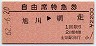 JR日付・士別発行★自由席特急券(旭川→網走・昭和62年)