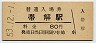 桜井線・帯解駅(80円券・昭和53年)