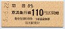 京浜急行電鉄・金額式★羽田→110円(平成5年)