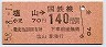 東京印刷・金額式★塩山→140円(昭和58年)