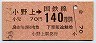 東京印刷・金額式★小野上→140円(昭和58年)