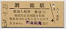 室蘭本線・洞爺駅(80円券・昭和54年)