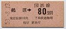 東京印刷・金額式★鵜原→80円(昭和53年)