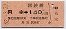 国鉄最終日・金額式★用宗→140円(昭和62年)