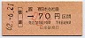 信楽→70円(昭和62年・小児)