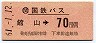 国鉄バス・赤地紋★館山→70円(昭和61年)