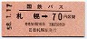 国鉄バス・赤地紋★札幌→70円(昭和58年)