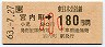 JR券[東]・三セク化★宮内町→180円(昭和63年・小児)