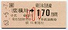 JR券[東]・金額式★横川→170円(昭和63年・小児)